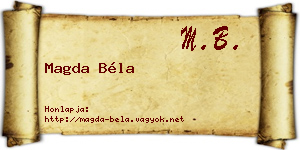 Magda Béla névjegykártya