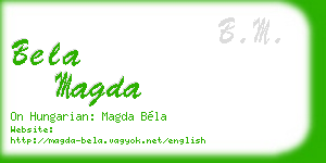 bela magda business card